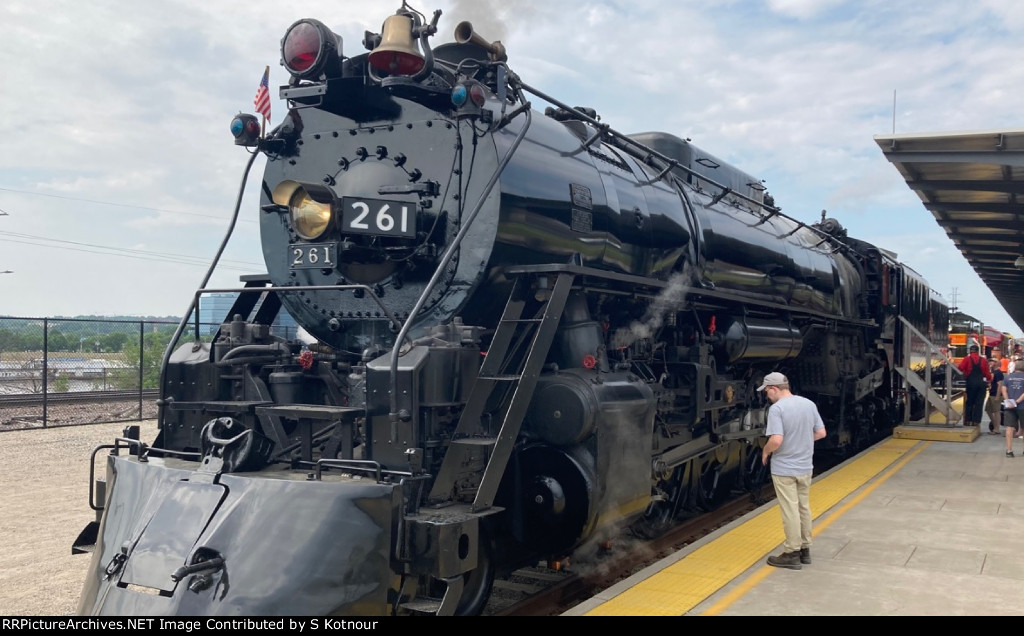 Milwaukee Road #261 steam engine fired up - St Paul Depot Days May 2023